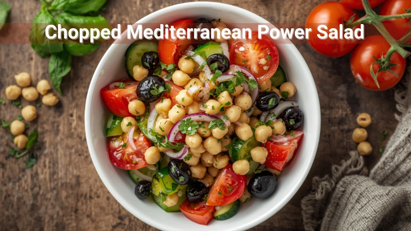 high protein vegan lunches – chopped Mediterranean salad