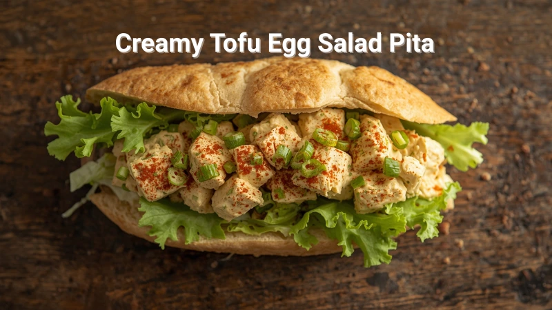 gluten free lunch – creamy tofu egg salad pita