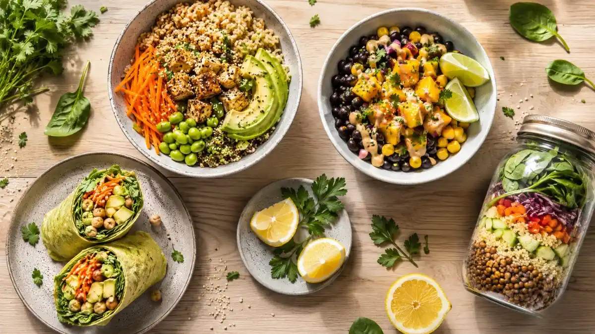vegan gluten free lunch recipes with high protein plant based lunches and gluten free vegan meal prep bowls