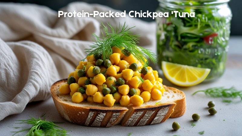 "Protein-packed chickpea tuna salad—best vegan meals for non-vegans!"
