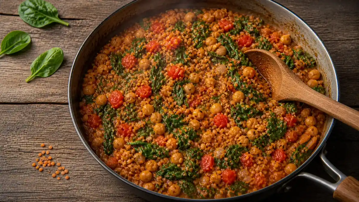 easy vegan one pot meals high protein lentils chickpeas vegetables