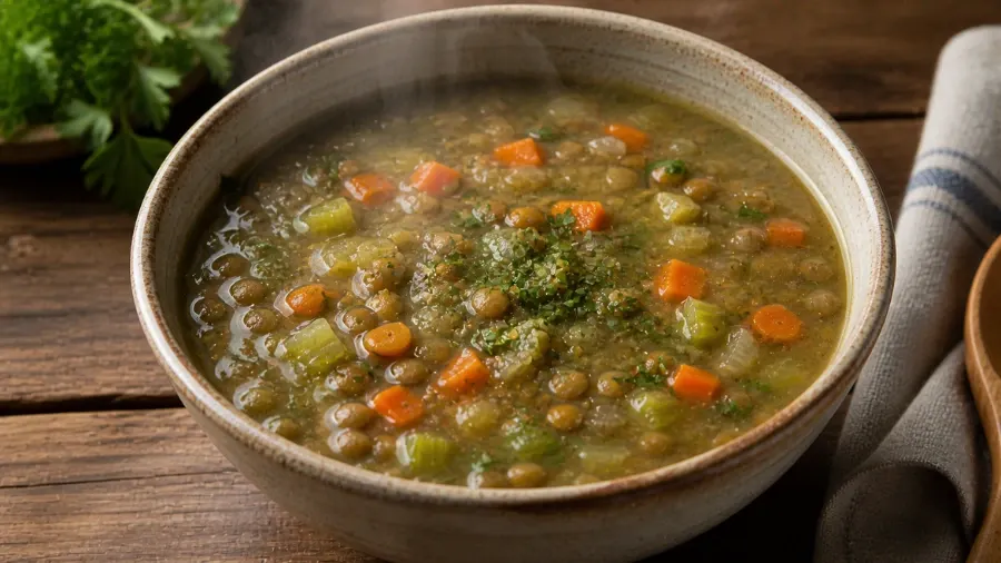 plant based one pot meal ideas lentil vegetable soup high protein