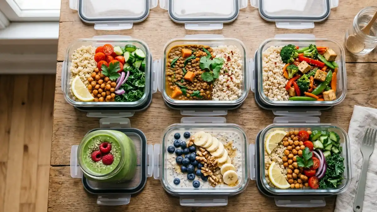 high protein vegan meal prep for weight loss containers