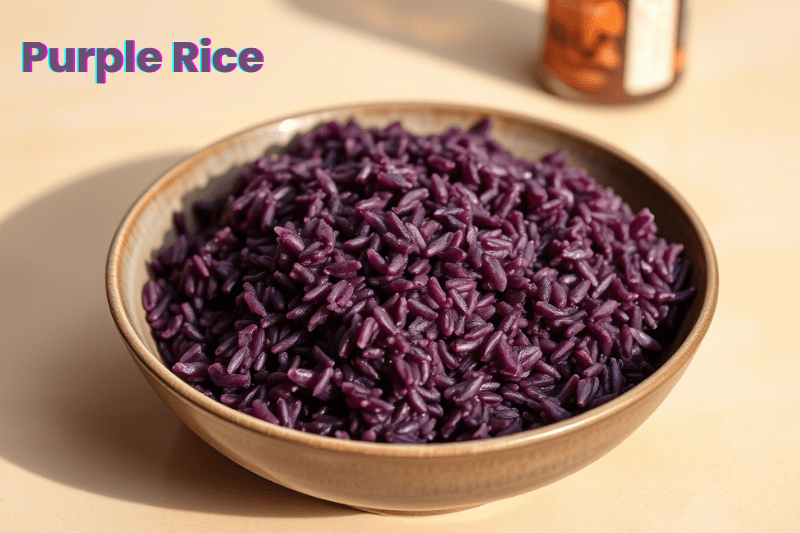 Gluten Free and Vegan Purple Rice in a Bowl