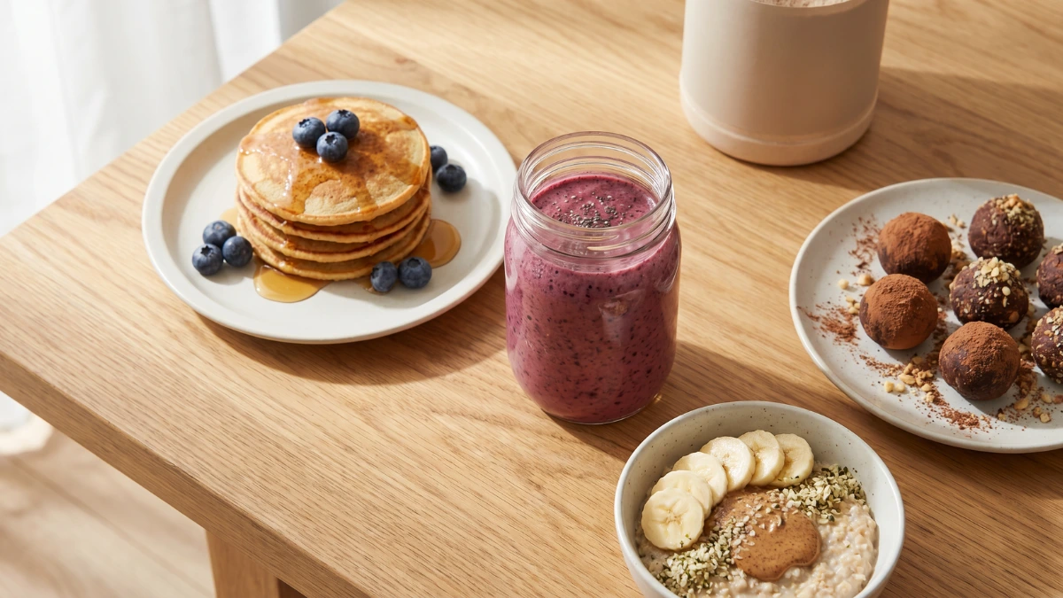 vegan protein powder recipes smoothies pancakes energy balls
