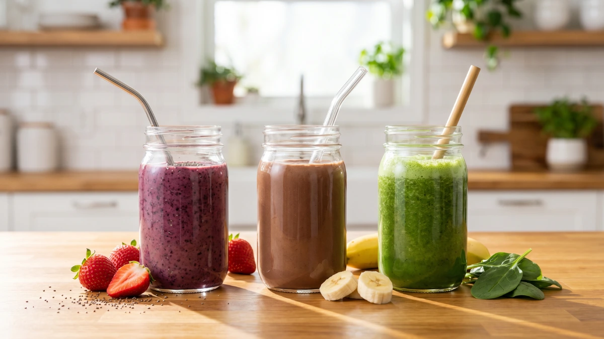 vegan protein smoothie recipes berry chocolate green