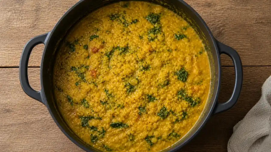 easy vegan one pot meals yellow lentil stew high protein vegan dish