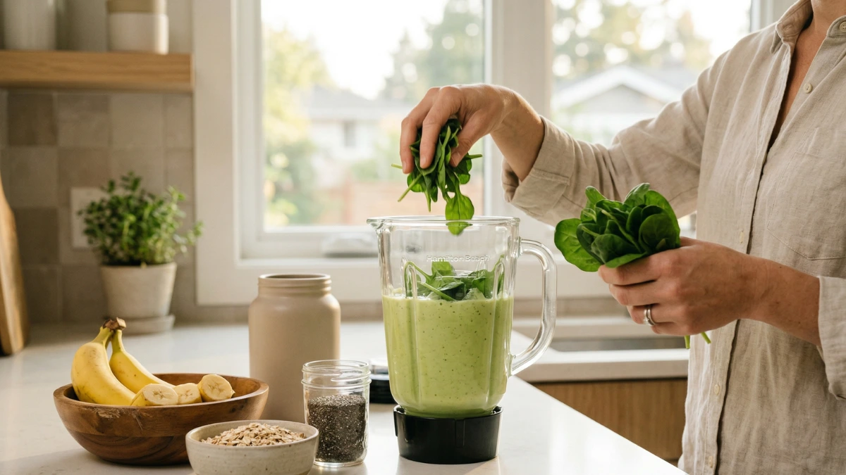 Vegan protein powder smoothie for digestion and sensitive stomach healthy lifestyle